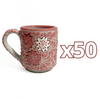 TAZA RECTA ESTANDAR FONDO TRADICIONAL MIK ROSA TRES FLORES CEREZO
