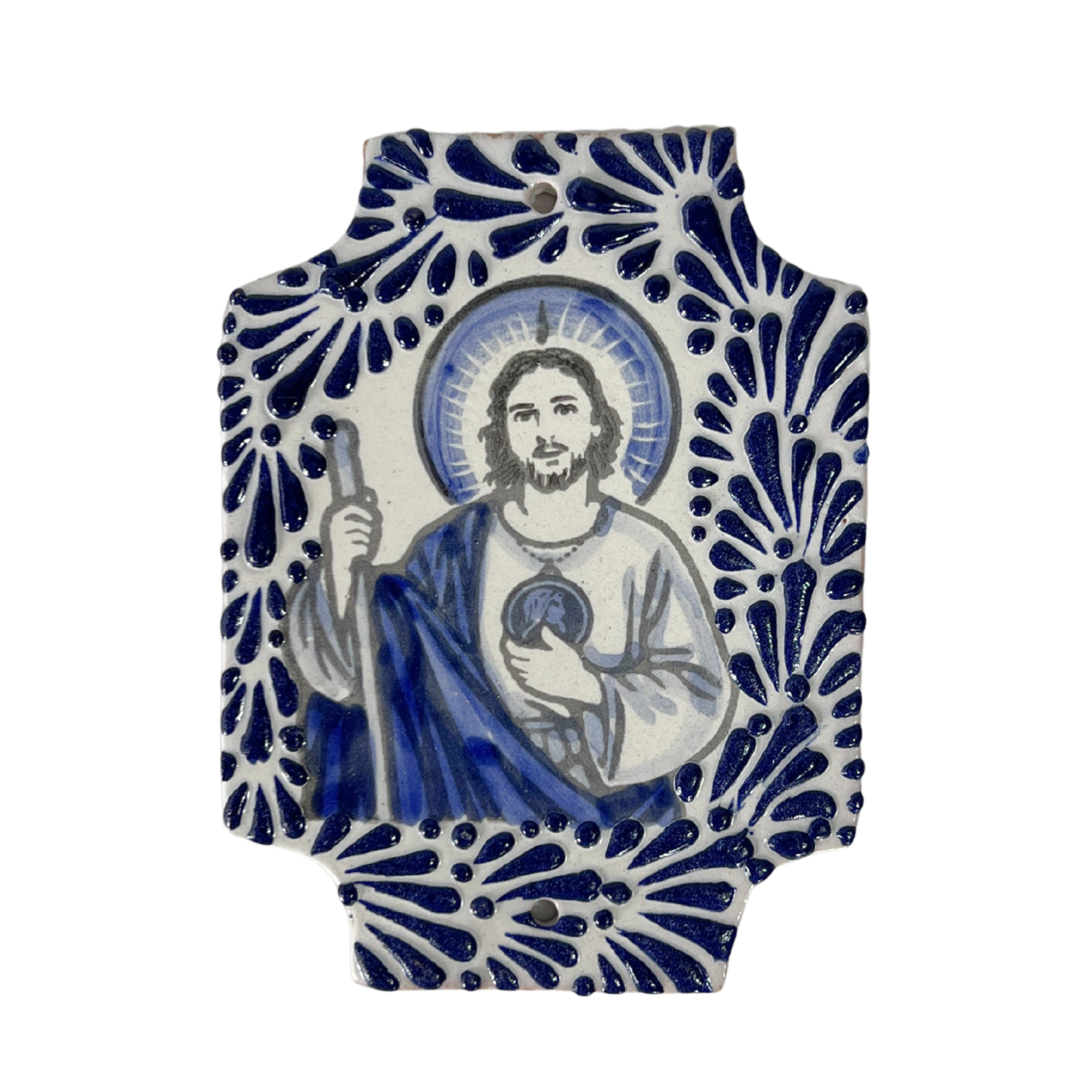 PLACA 14.5 CM SAN JUDAS TADEO MIK AZUL COBALTO