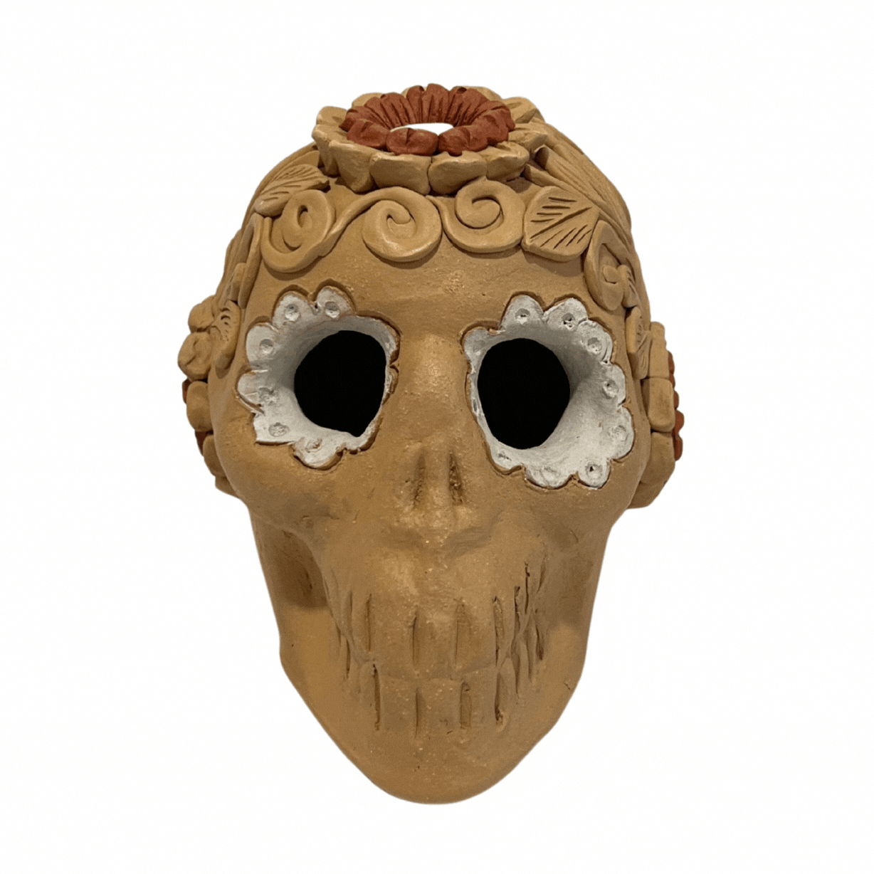 CRANEO BARRO NATURAL BORDADO