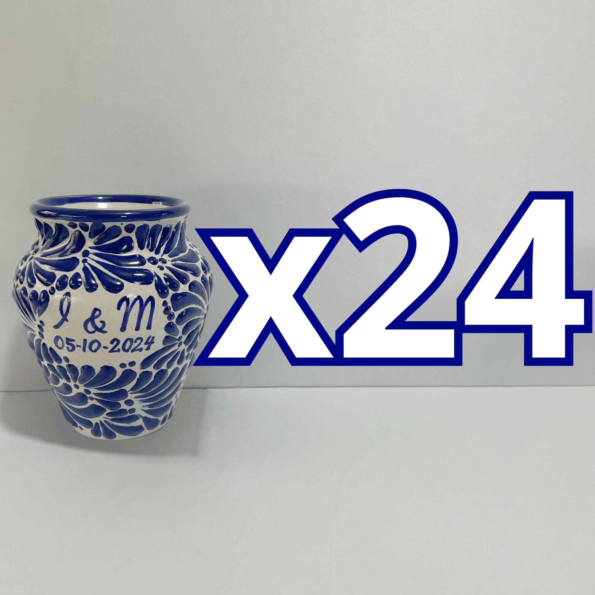 CANTARITO FONDO TRADICIONAL MIK AZUL COBALTO INICIALES Y FECHA