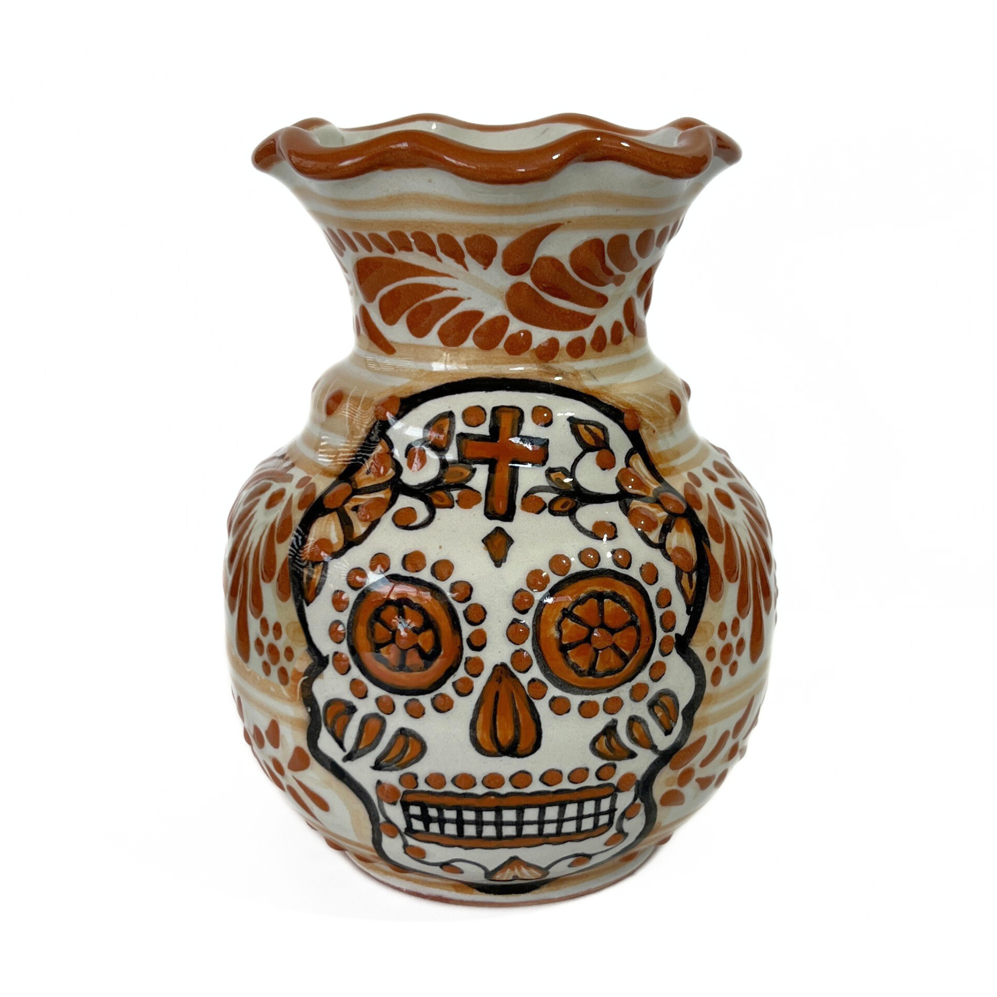 FLORERO ONDAS 15 CM FONDO TRADICIONAL CENEFA TERRACOTA CALAVERA