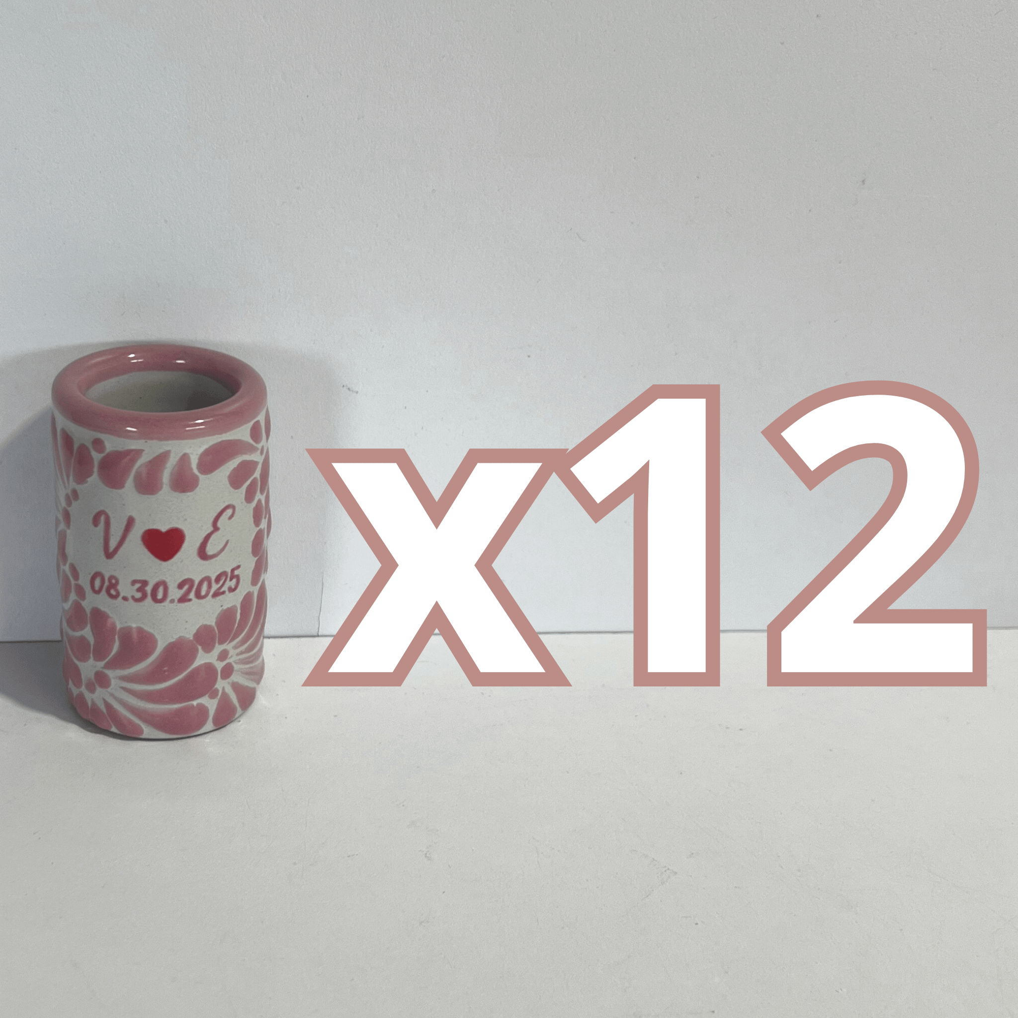 TEQUILERO PERSONALIZADO FONDO TRADICIONAL MIK ROSA INICIALES Y FECHA CON CORAZON