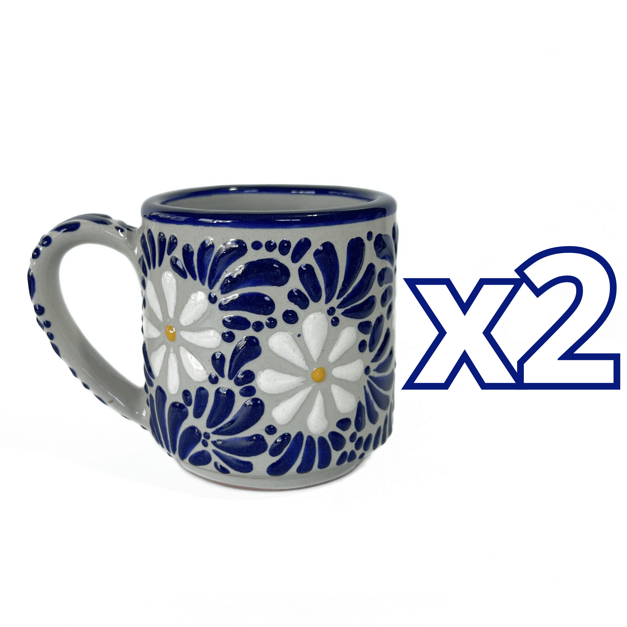 TAZA RECTA ESTANDAR FONDO TRADICIONAL MIK AZUL COBALTO MARGARITAS