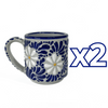 TAZA RECTA ESTANDAR FONDO TRADICIONAL MIK AZUL COBALTO MARGARITAS