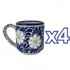TAZA RECTA ESTANDAR FONDO TRADICIONAL MIK AZUL COBALTO MARGARITAS
