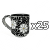 TAZA RECTA ESTANDAR FONDO TRADICIONAL MIK NEGRO MARGARITAS
