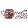 TAZA FORMA CORAZON CHOCOLATERA GRANDE FONDO LILA MIK MORADO OSITO COMPLETO