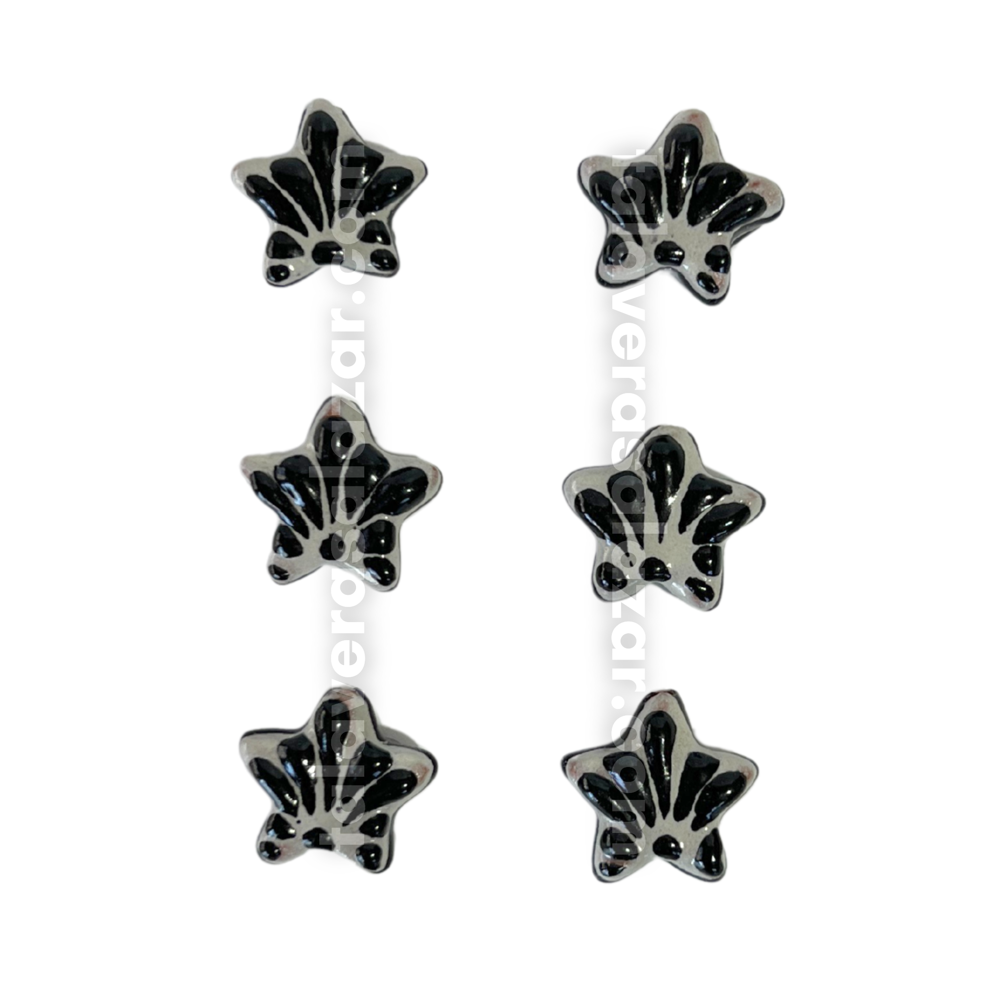 ESTRELLA 5 PICOS 1.7 CM FONDO TRADICIONAL DECORADO NEGRO