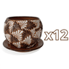 MACETA BULE 15 CM FONDO CAFE MIK COMBINACION BLANCO Y CAFE CHOCOLATE
