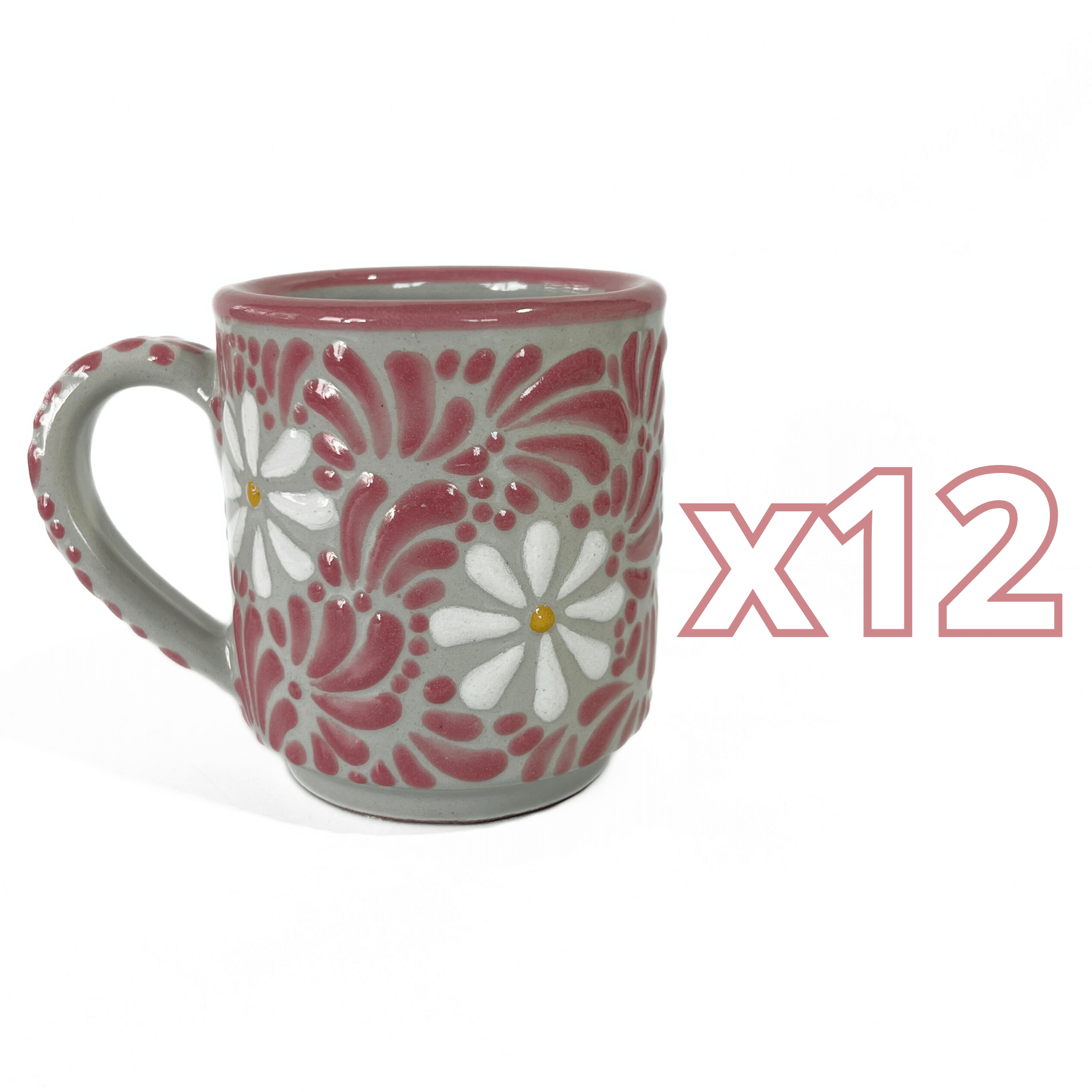 TAZA RECTA ESTANDAR FONDO TRADICIONAL MIK ROSA MARGARITAS