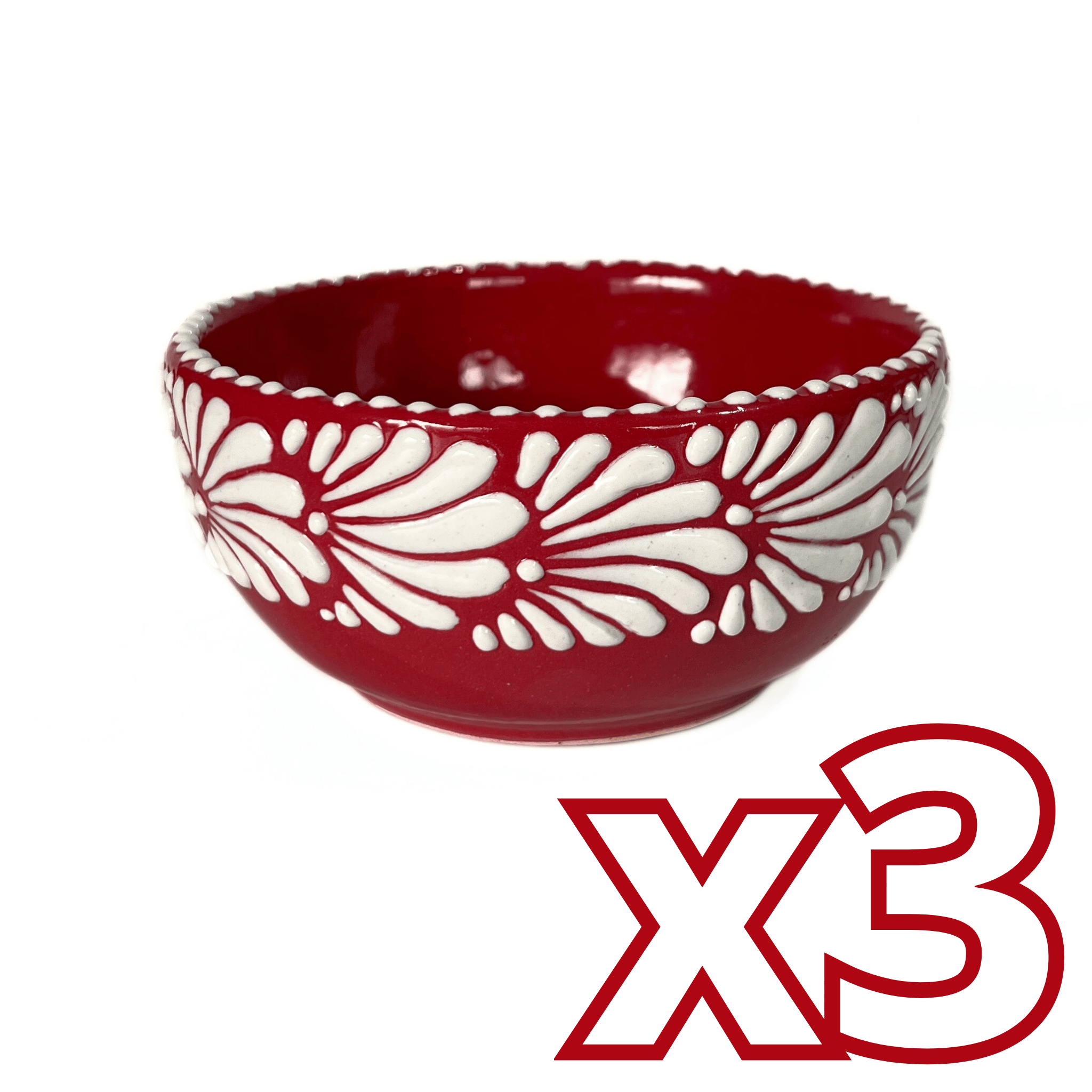 TAZON 15 CM FONDO ROJO MIK CENEFA BLANCO