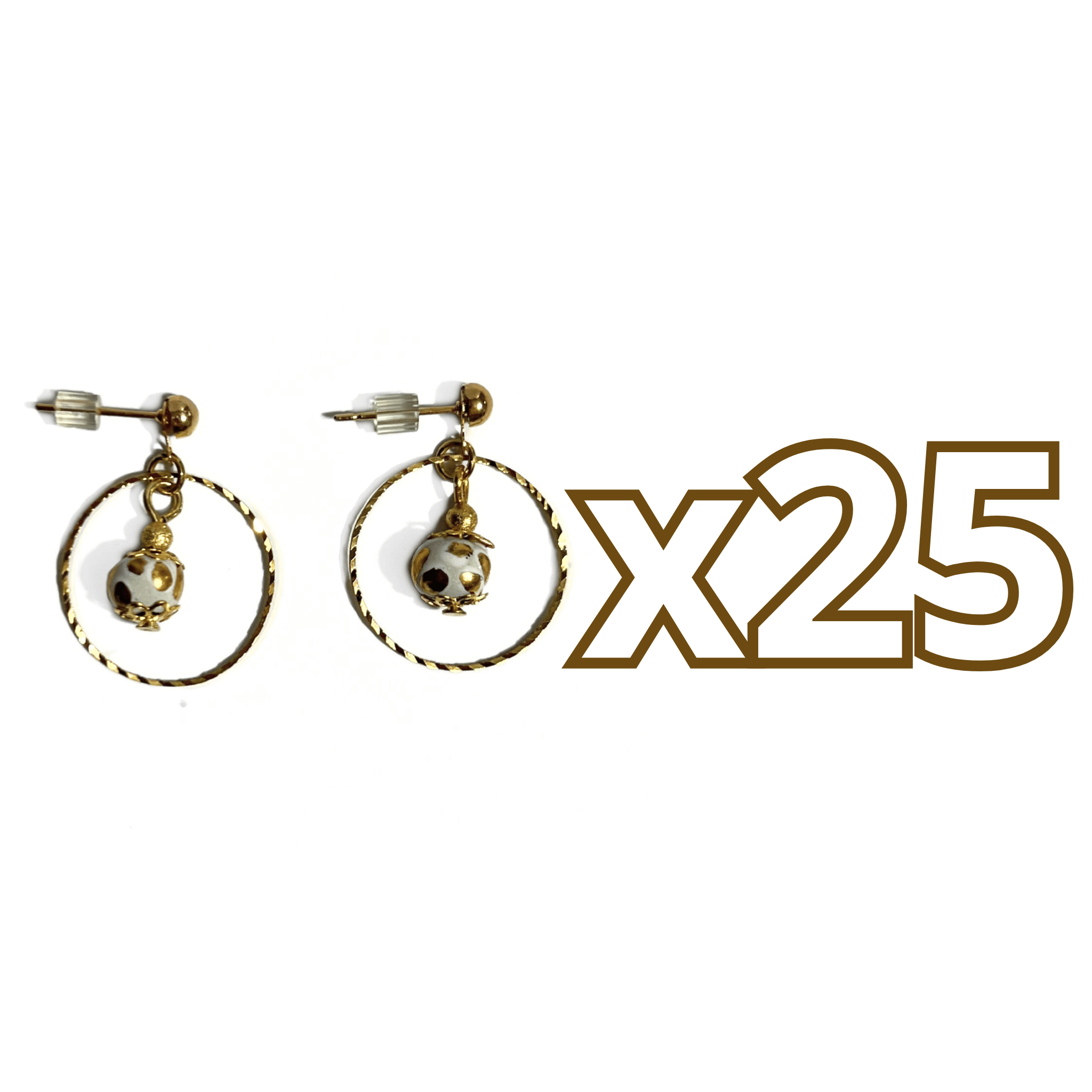 ARETES ARO ESFERA FONDO TRADICIONAL DESTELLOS DE ORO VERSION CIERRE DE PRESION