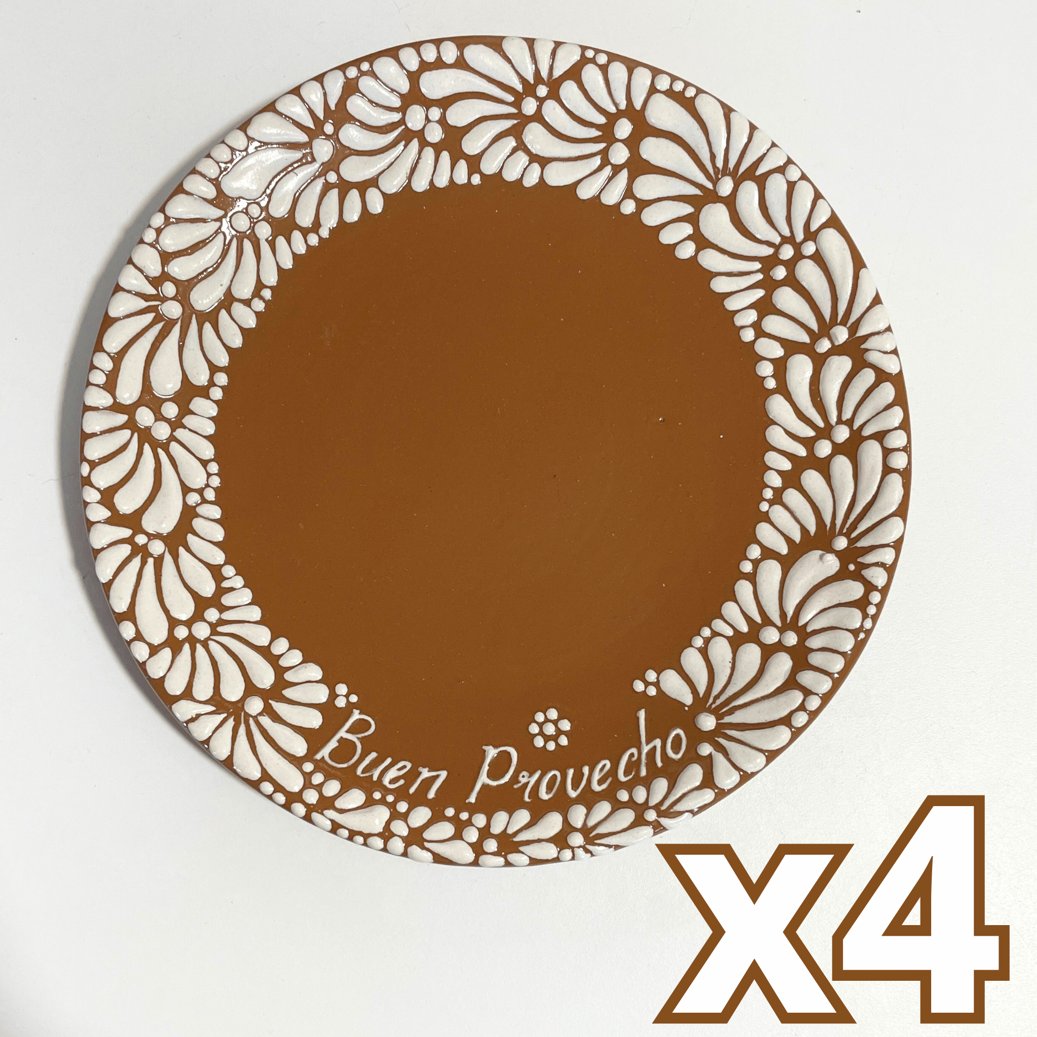 PLATO PLANO 16 CARACTERES FONDO CAFE MIK CENEFA BLANCO