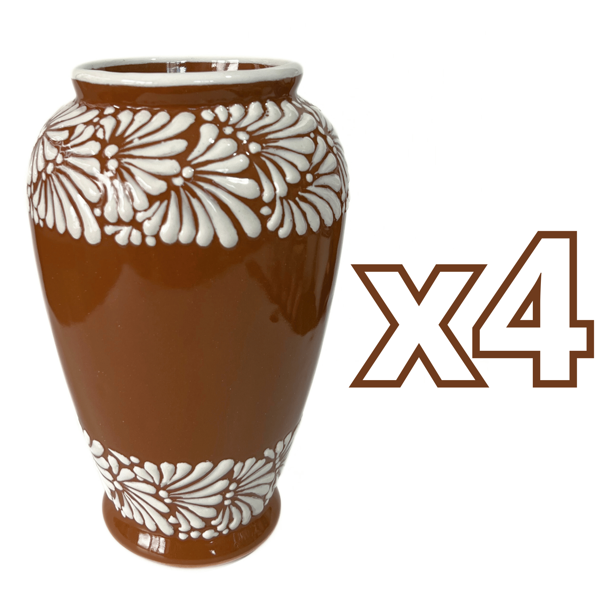 FLORERO JARRON ALTO FONDO CAFE MIK DOBLE CENEFA BLANCO