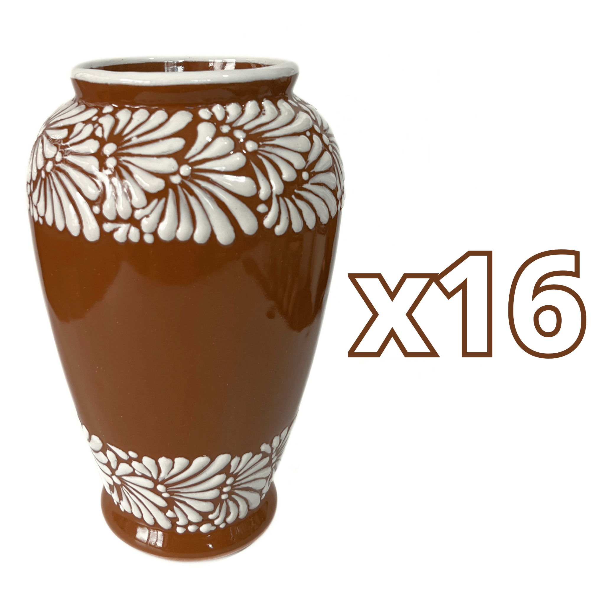 FLORERO JARRON ALTO FONDO CAFE MIK DOBLE CENEFA BLANCO