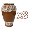 FLORERO JARRON ALTO FONDO CAFE MIK DOBLE CENEFA BLANCO