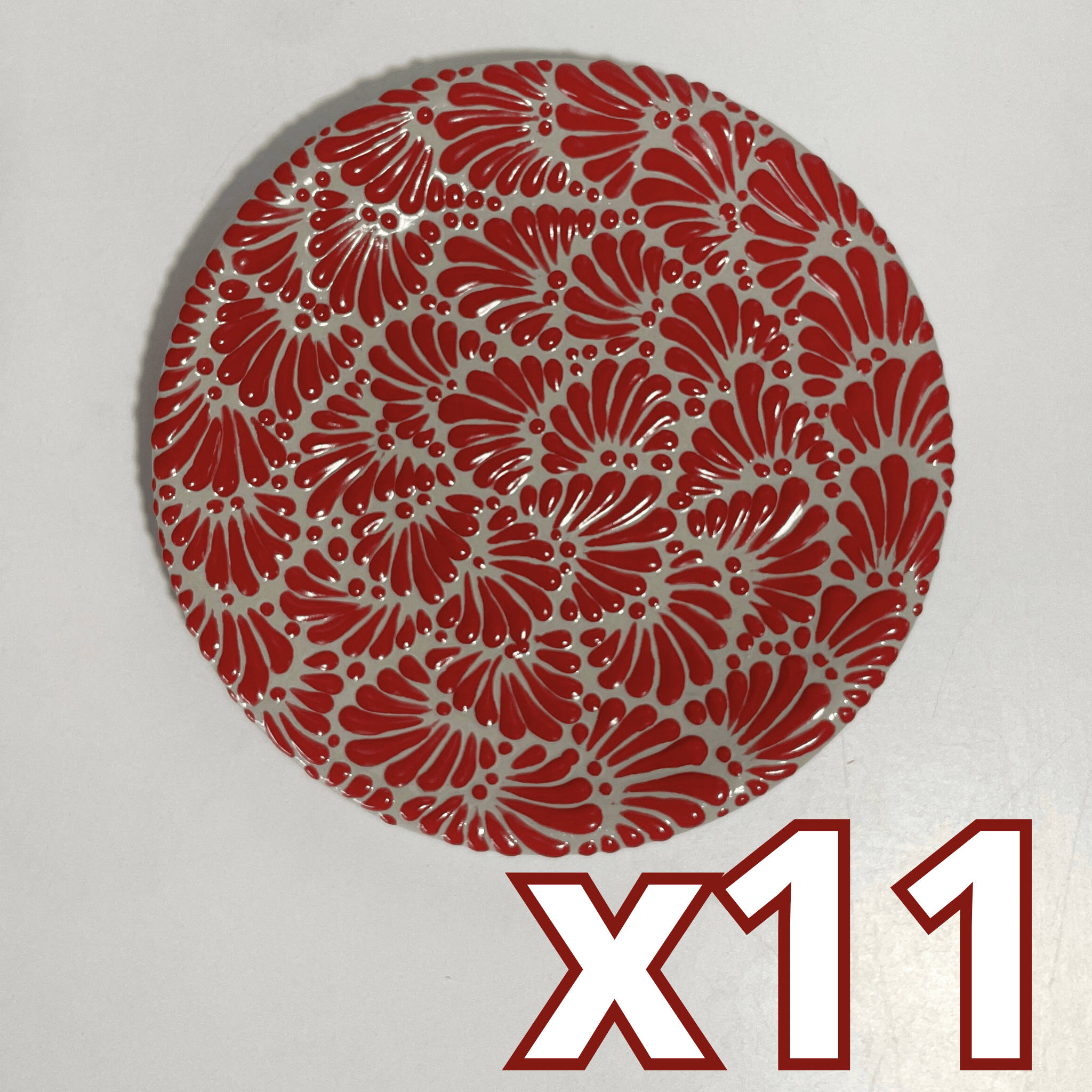 PLATO PLANO FONDO TRADICIONAL MIK ROJO