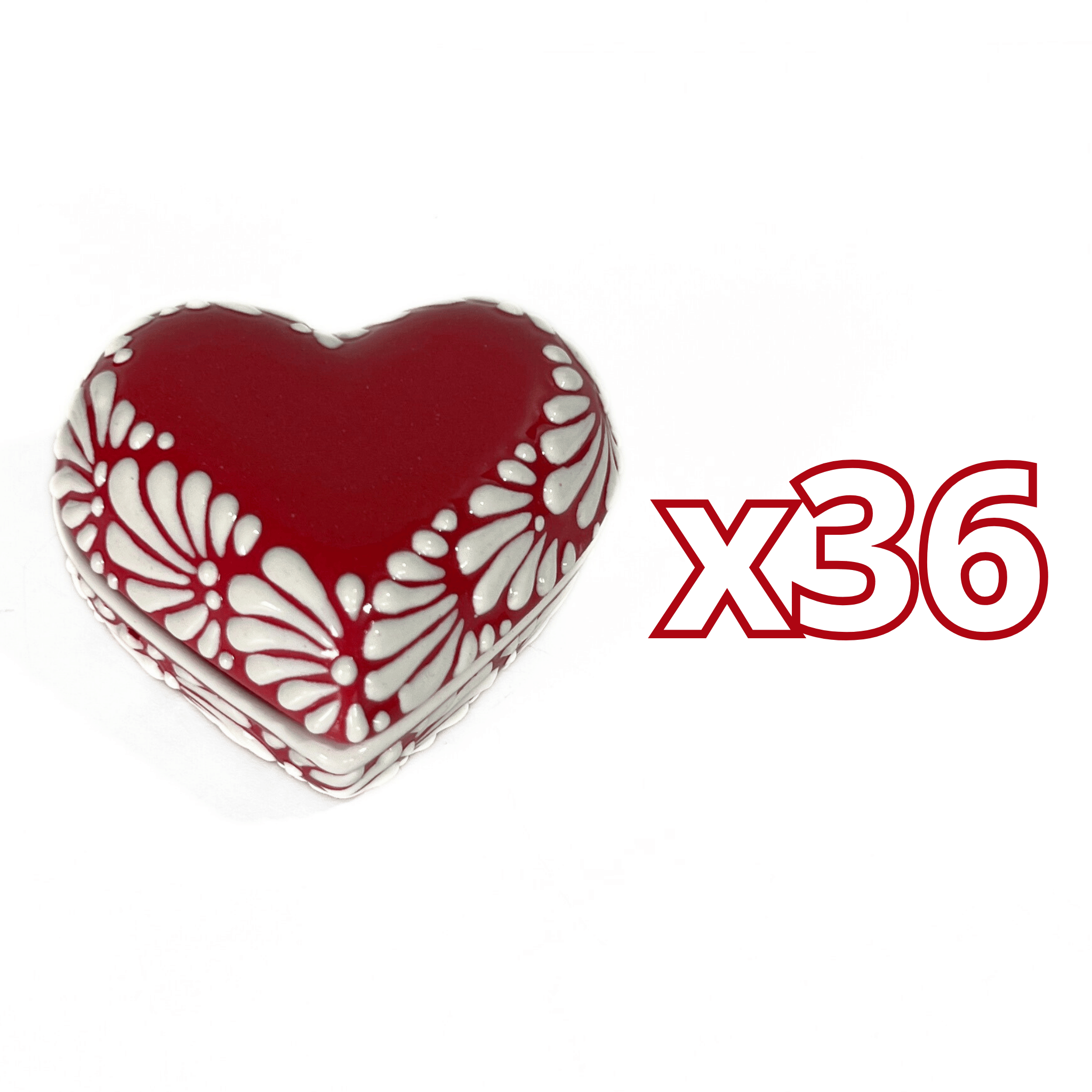 ALHAJERO GRANDE FORMA DE CORAZON FONDO ROJO MIK CENEFA BLANCO