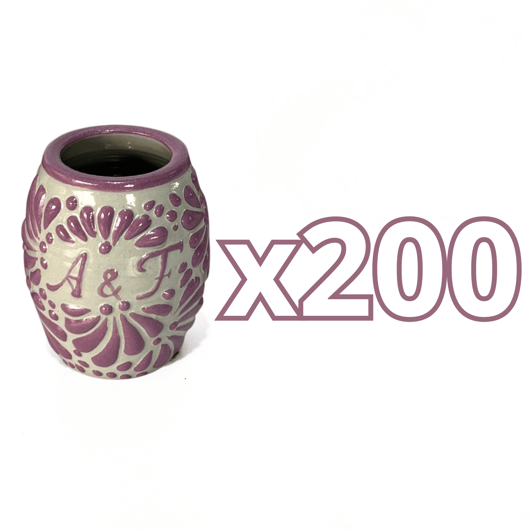 TEQUILERO BARRIL 8 CARACTERES FONDO TRADICIONAL MIK MORADO INICIALES