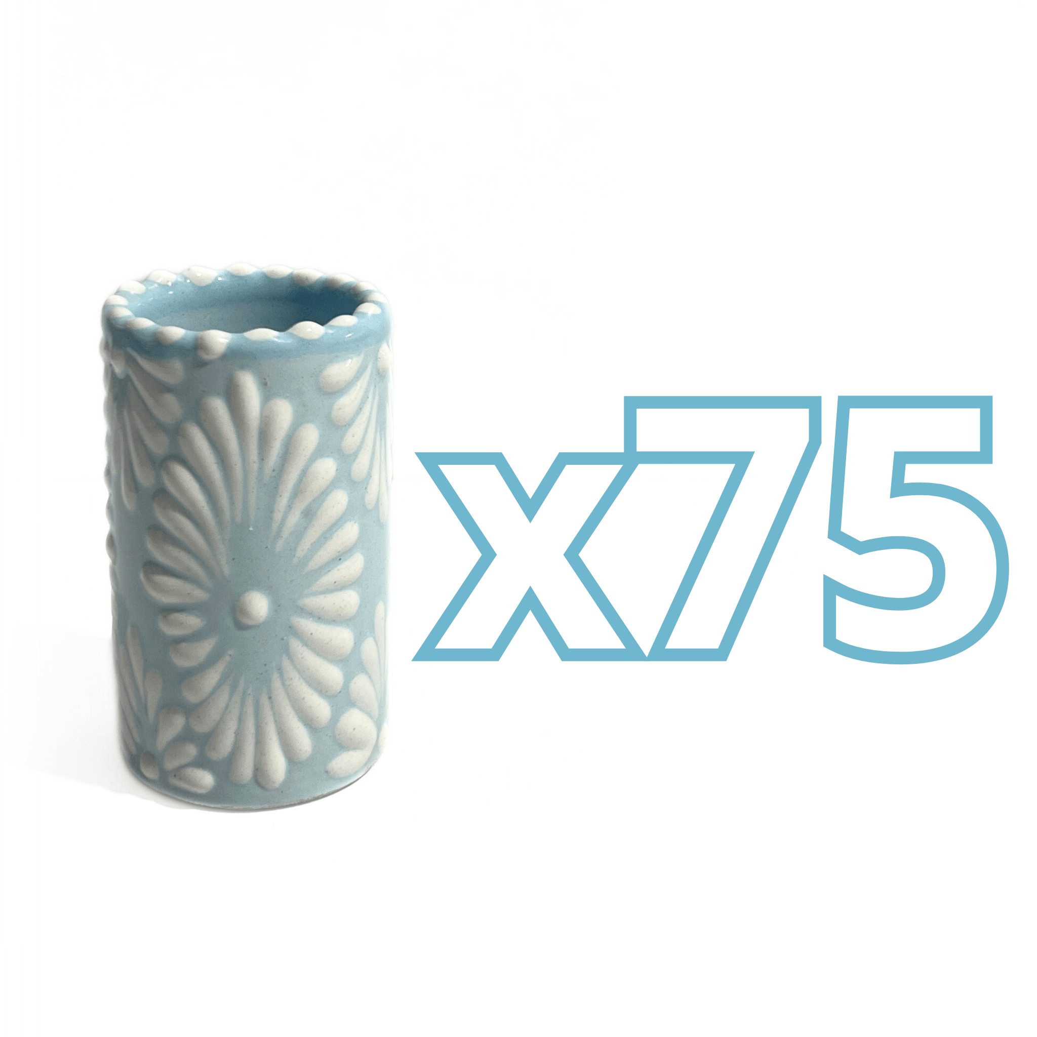 TEQUILERO NO PERSONALIZADO FONDO BABY BLUE ABANICO COMPLETO BLANCO