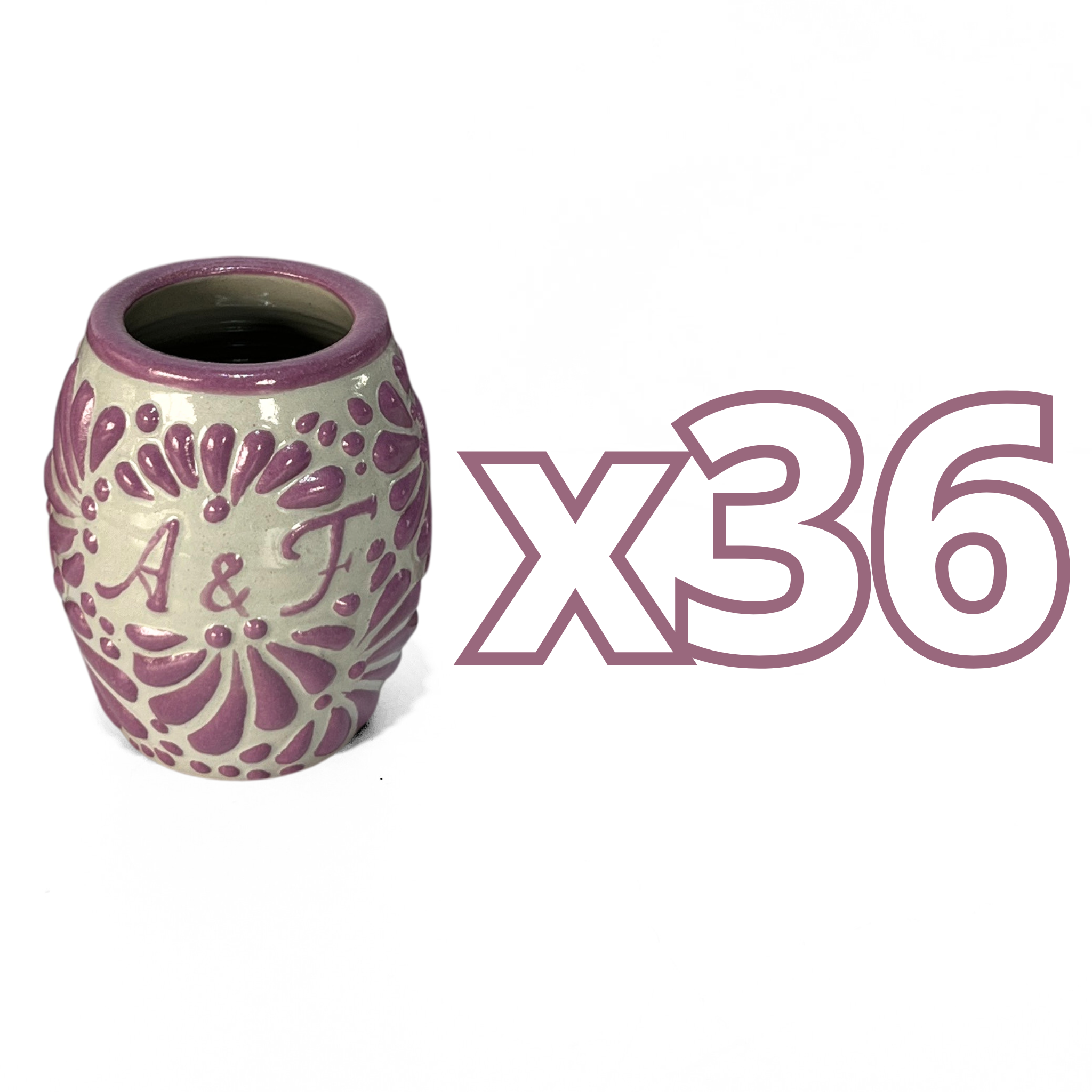 TEQUILERO BARRIL 8 CARACTERES FONDO TRADICIONAL MIK MORADO INICIALES