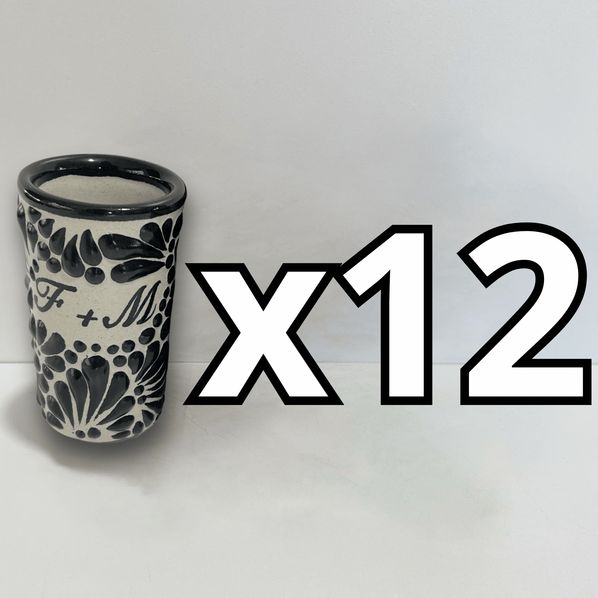 TEQUILERO PERSONALIZADO FONDO BLANCO MIK NEGRO INICIAL + INICIAL