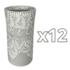 FLORERO CILINDRO 25 CM 16 CARACTERES FONDO TRADICIONAL MIK MEDIO BLANCO PERSONALIZADO