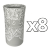 FLORERO CILINDRO 25 CM 16 CARACTERES FONDO TRADICIONAL MIK MEDIO BLANCO PERSONALIZADO