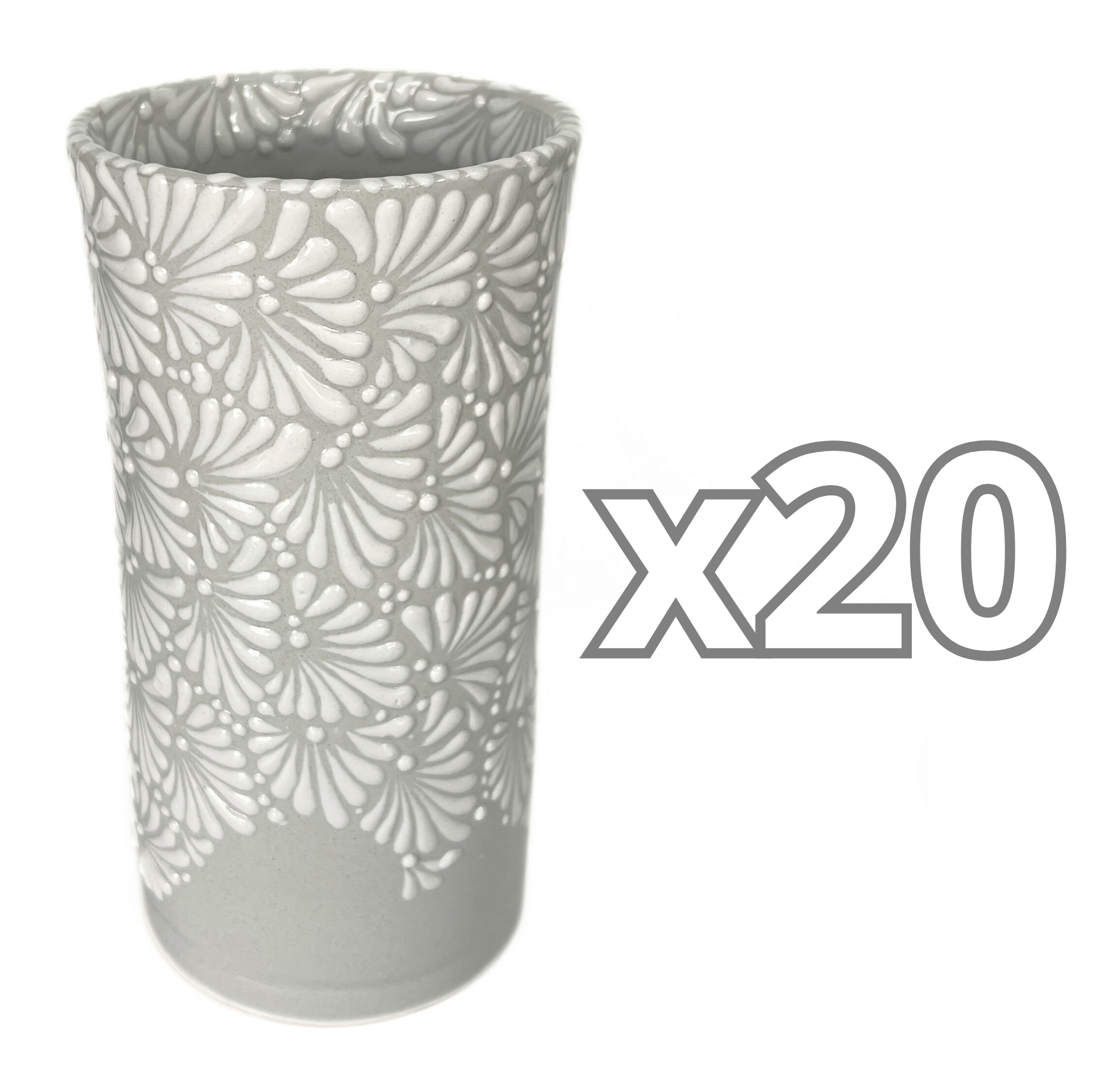 FLORERO CILINDRO 25 CM FONDO TRADICIONAL MIK MEDIO BLANCO