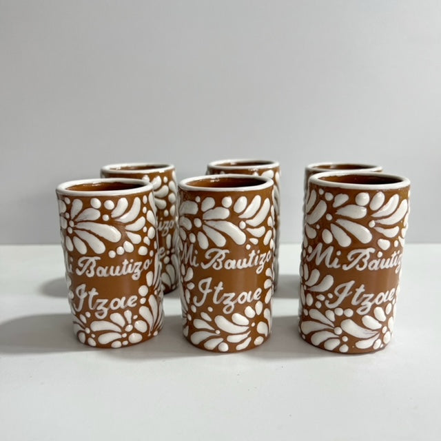 TEQUILERO PERSONALIZADO FONDO CAFE MIK BLANCO MI BAUTIZO Y NOMBRE