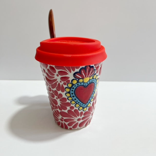 TERMO CUCHARA SAGRADO CORAZÓN ROJO ESTILO MIK