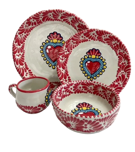 VAJILLA SAGRADO CORAZON ROJO CENEFA MIK
