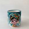 TAZA RECTA ESTÁNDAR TURQUESA MEXICANITA FLORES