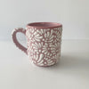 TAZA RECTA ESTÁNDAR FONDO ROSA DECORADO BLANCO